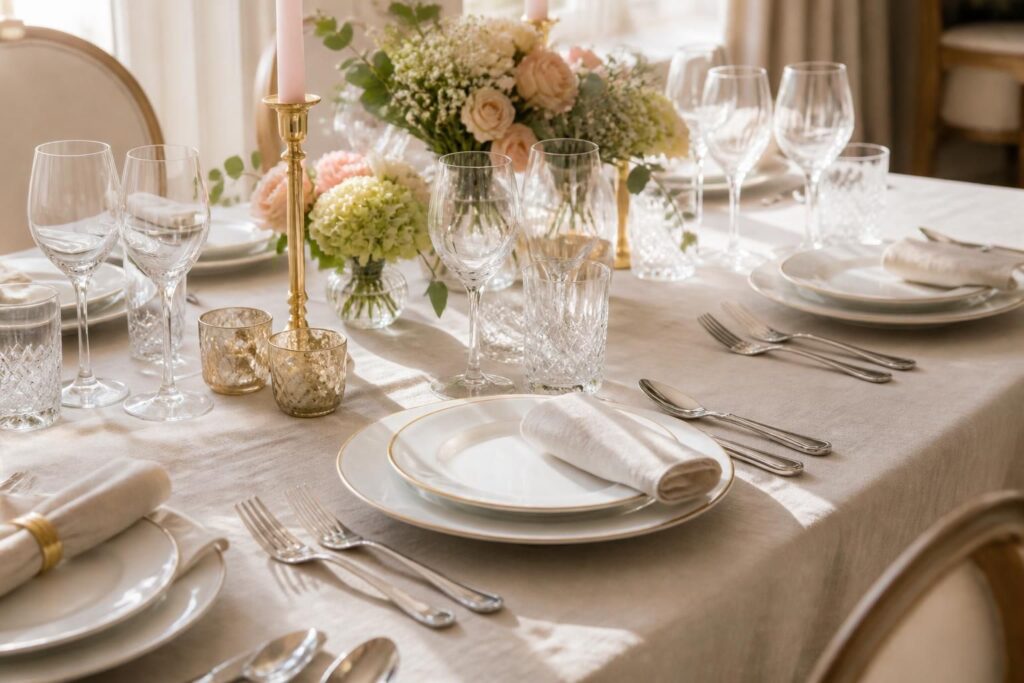 découvrez comment sublimer votre art de la table en mariant harmonieusement vaisselle, verres et nappage pour une décoration élégante et raffinée.