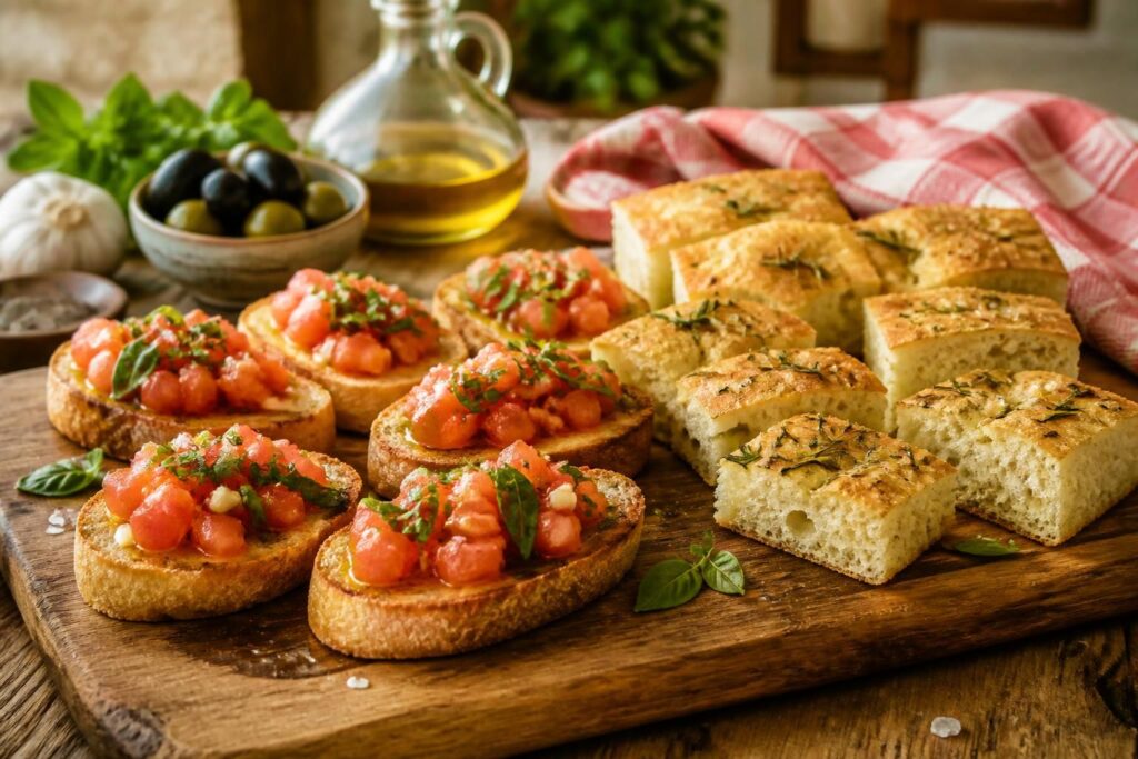 découvrez nos recettes faciles de bruschetta et focaccia maison pour un apéritif italien authentique et savoureux, à partager en famille ou entre amis.