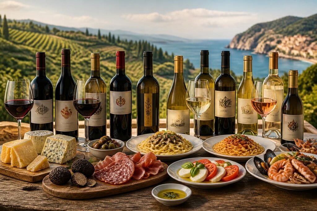 découvrez notre guide complet des vins italiens par région, avec des conseils d'accords mets-vins pour sublimer chaque bouteille.