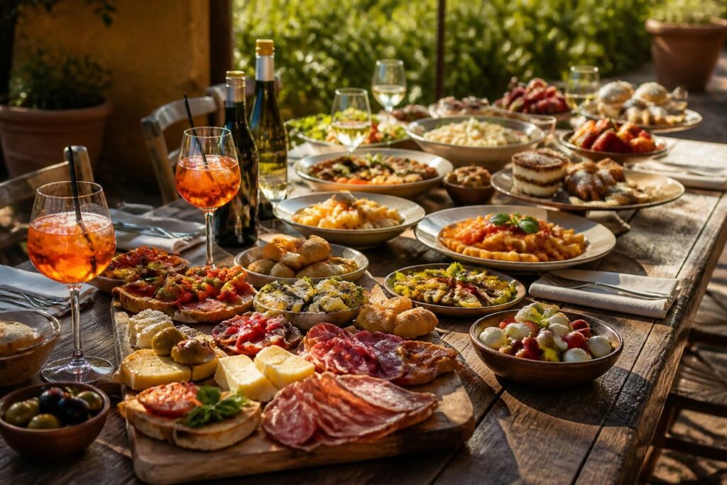 découvrez comment recevoir à l'italienne en dressant une grande tablée conviviale, de l'aperitivo au dolce, pour partager des moments chaleureux et savoureux entre amis ou en famille.
