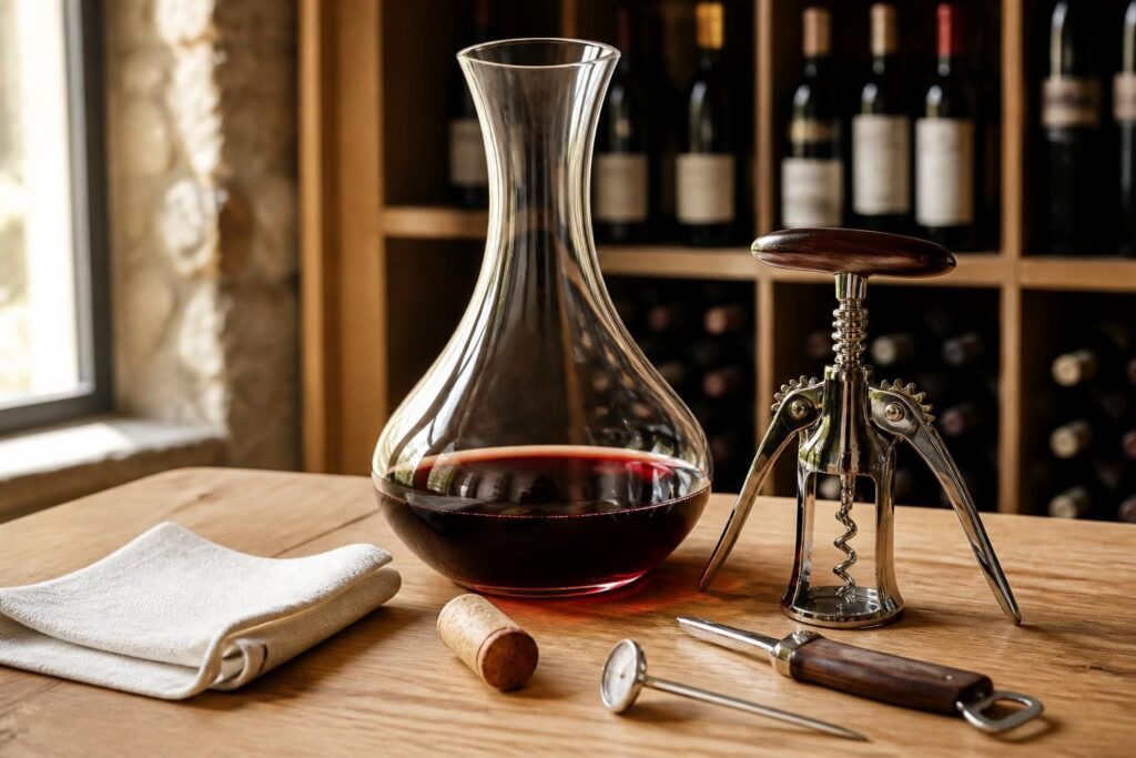 découvrez notre sélection essentielle de carafes, tire-bouchons et accessoires du vin pour équiper votre cave à vin comme un vrai caviste à la maison.