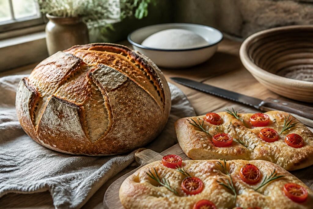 apprenez à réussir facilement votre pain maison, miche et focaccias, sans utiliser de machine. des recettes simples et astuces pour un pain savoureux fait maison.
