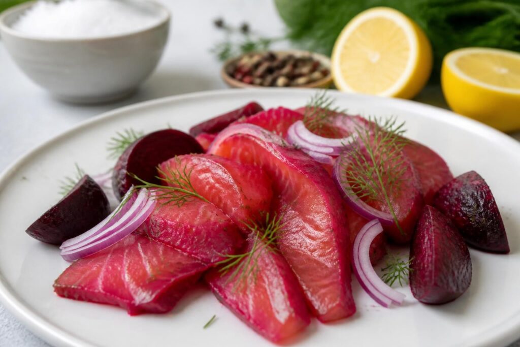 découvrez notre recette originale de gravlax saumon betterave, accompagnée d'astuces de préparation pour un plat savoureux et coloré.