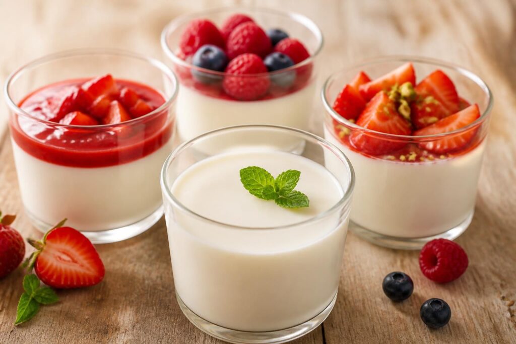 découvrez nos recettes de panna cotta classiques et savourez des variantes aux fruits rouges pour un dessert léger et gourmand.