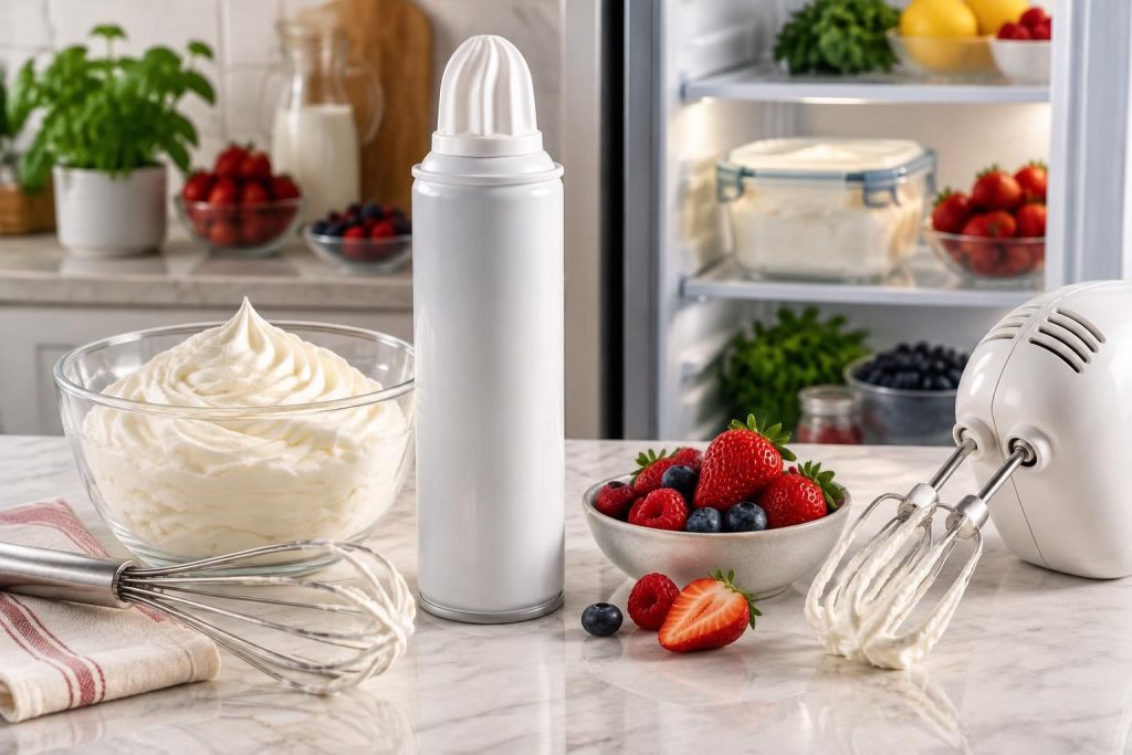 découvrez comment conserver une crème chantilly en bombe et explorez des alternatives au siphon pour réussir vos desserts facilement.