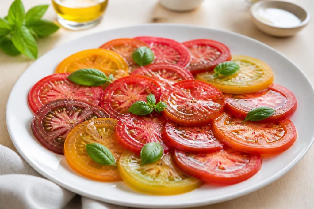 découvrez notre recette de carpaccio de tomates, alliant fraîcheur et simplicité pour sublimer vos entrées estivales avec légèreté et goût.
