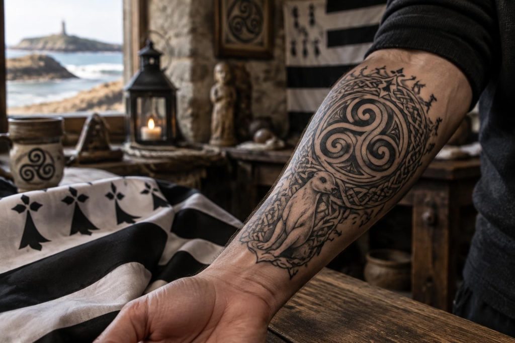 découvrez la signification des symboles bretons : triskell, hermine et motifs celtiques, ainsi que leurs origines et inspirations pour un tatouage.